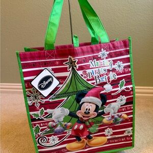 Disney Mickey Mouse Festive Gift Bag - Red and Green